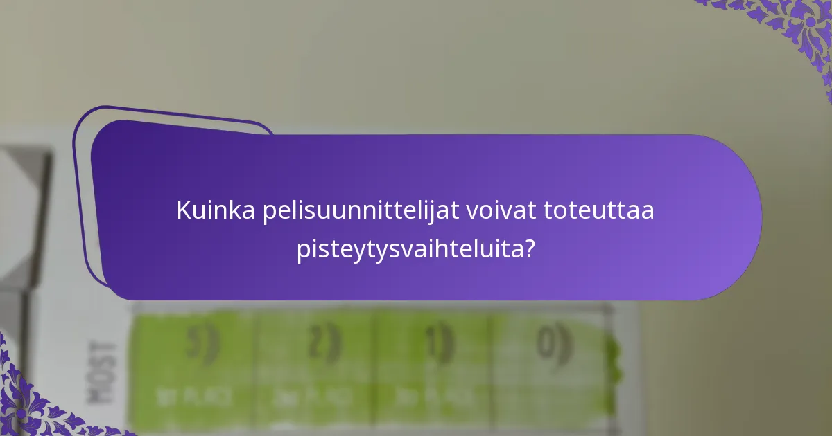 Kuinka pisteytysvaihtelut parantavat pelimekaniikkaa teemapeleissä?
