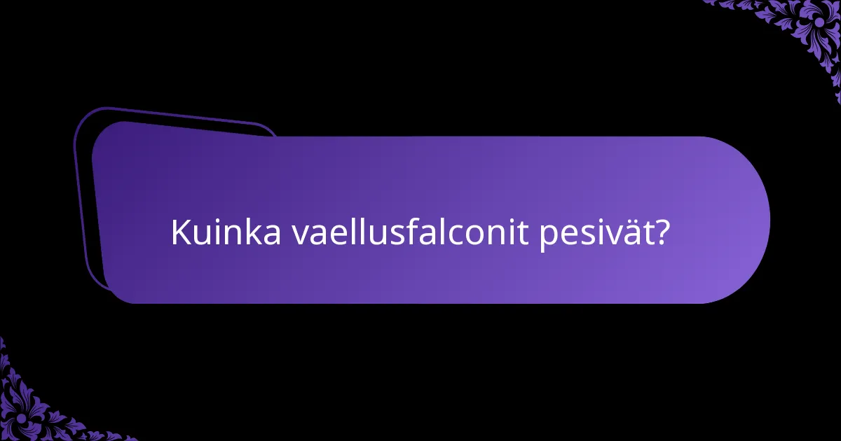 Missä vaellusfalcon elää?