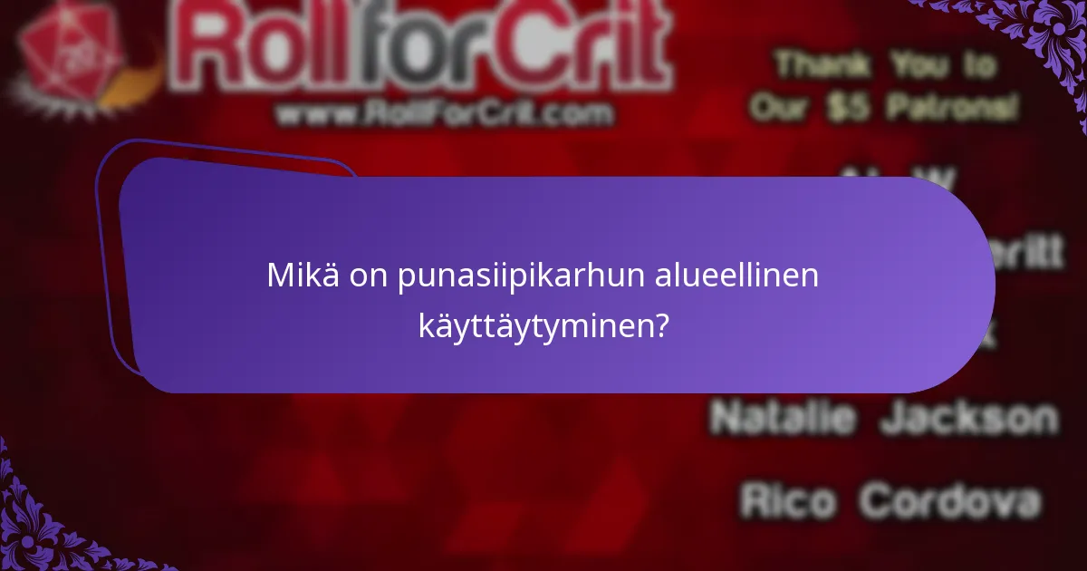 Kuinka punasiipikarhun käyttäytyminen sopeutuu ympäristön muutoksiin?