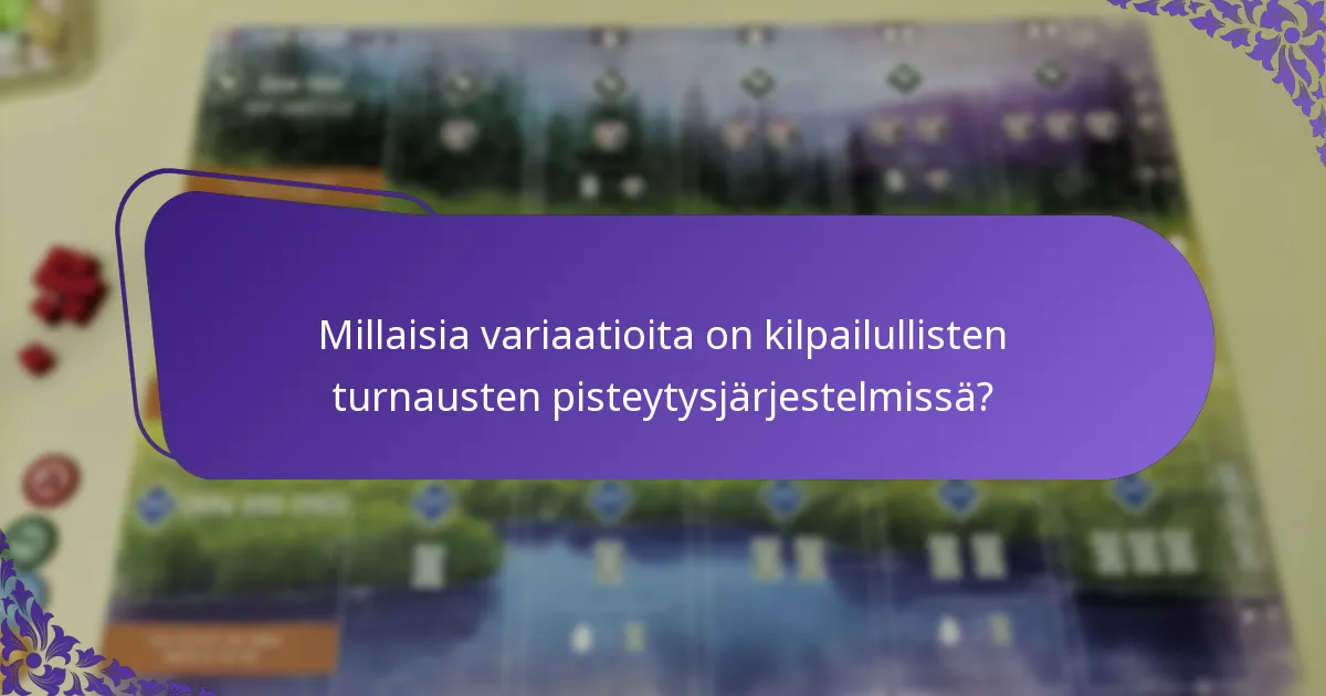 Millaisia variaatioita on kilpailullisten turnausten pisteytysjärjestelmissä?
