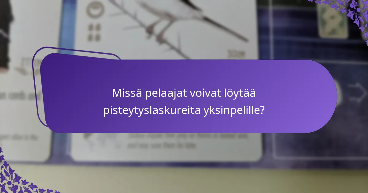 Missä pelaajat voivat löytää pisteytyslaskureita yksinpelille?