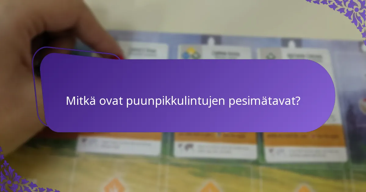 Mitkä suojelutoimet ovat käytössä puunpikkulintujen hyväksi?